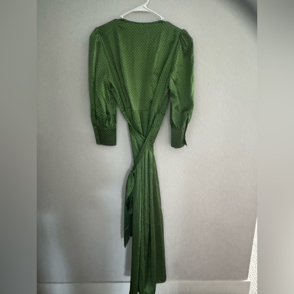 NWOT Reformation Merrick Dress polka dot Peat color 100% silk XL - Picture 6 of 9